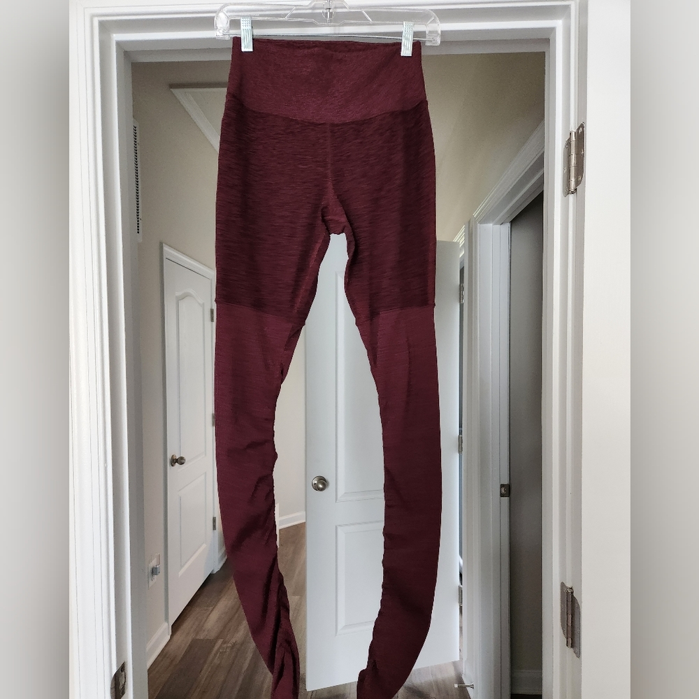 ALO red wine colored yoga leggings, size M